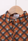 Premium brown plaid button down muslin shirt - Aaria Tees Aaria Tees