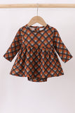 Premium brown plaid muslin bubble Aaria Tees