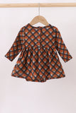 Premium brown plaid muslin bubble Aaria Tees