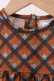 Premium brown plaid muslin bubble Aaria Tees