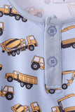 Premium blue excavator print bamboo pants set - Aaria Tees Aaria Tees