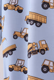 Premium blue excavator print bamboo pants set - Aaria Tees Aaria Tees