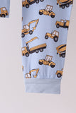 Premium blue excavator print bamboo pants set - Aaria Tees Aaria Tees