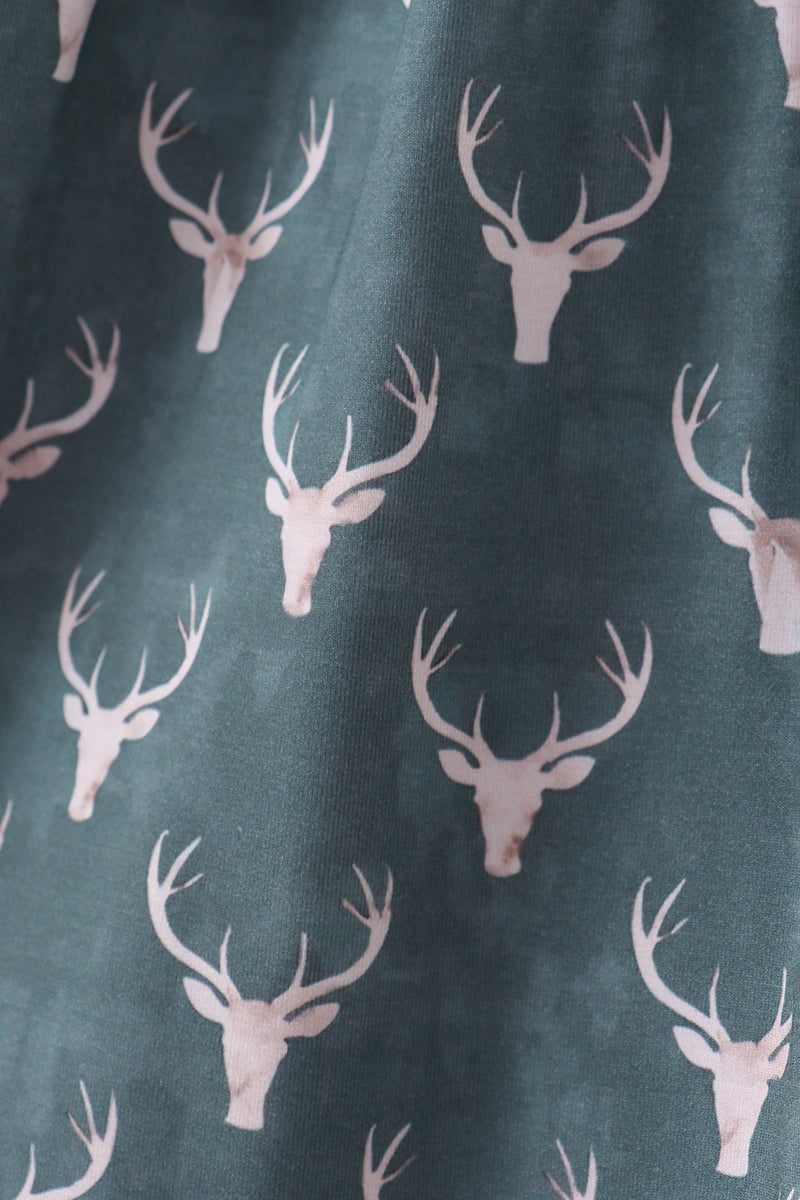 Premium forest reindeer print bamboo dress - Aaria Tees Aaria Tees