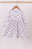 Premium blue character print bamboo dress - Aaria Tees Aaria Tees