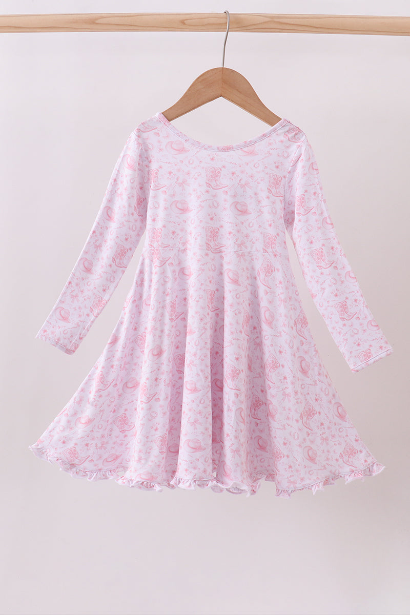 Premium pink boots bamboo dress - Aaria Tees Aaria Tees