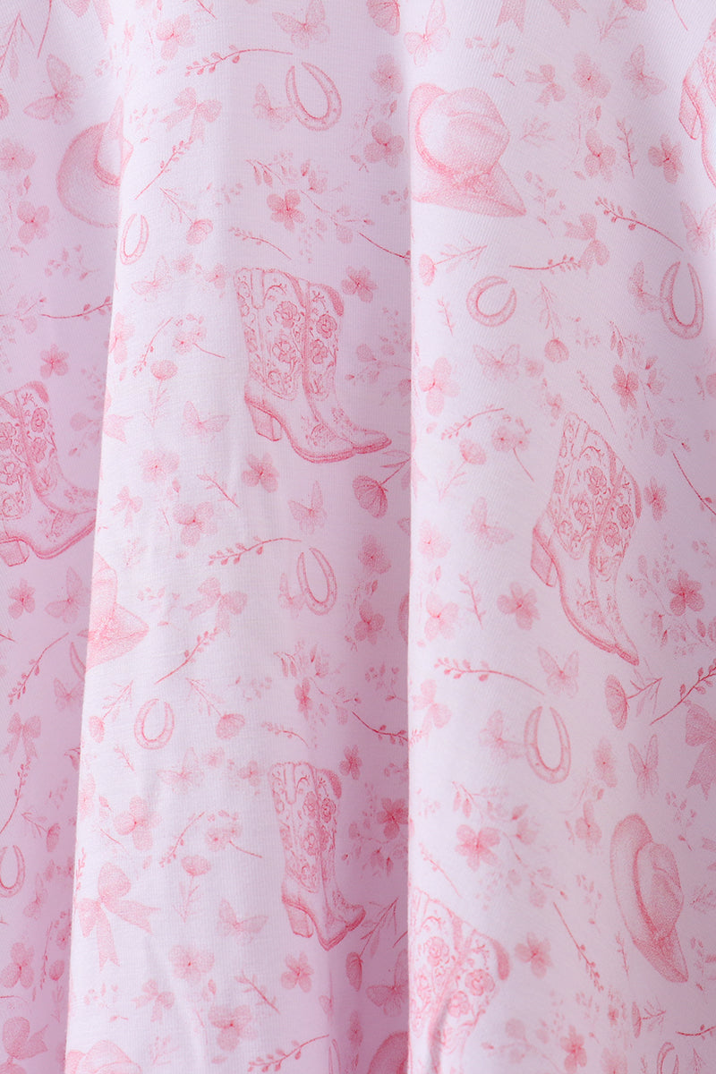 Premium pink boots bamboo dress - Aaria Tees Aaria Tees