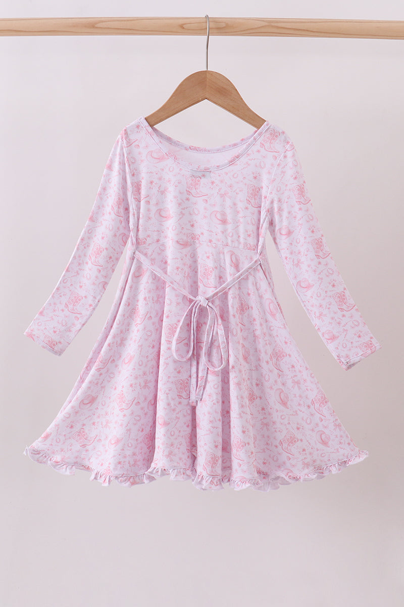 Premium pink boots bamboo dress - Aaria Tees Aaria Tees