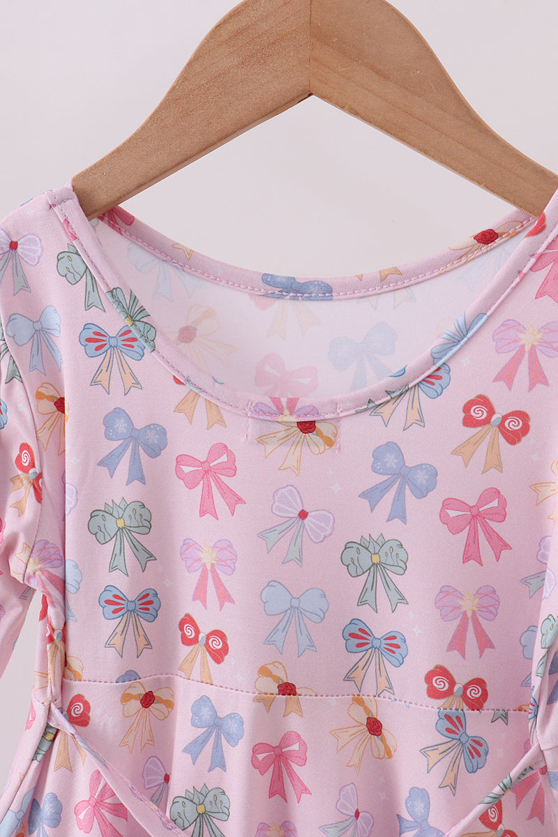 Premium whimsical bows bamboo dress - Aaria Tees Aaria Tees