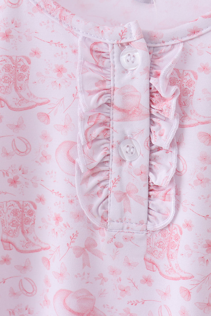 Premium pink boots bamboo pants set - Aaria Tees Aaria Tees