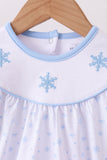 Premium blue snow bow embroidery bubble - Aaria Tees Aaria Tees