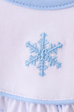 Premium blue snow bow embroidery bubble - Aaria Tees Aaria Tees