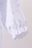 Premium blue snow bow embroidery bubble - Aaria Tees Aaria Tees