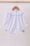 Premium blue snow bow embroidery bubble - Aaria Tees Aaria Tees