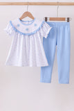 Premium blue snow bow pants set Aaria Tees