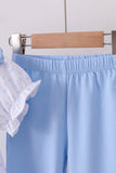 Premium blue snow bow pants set Aaria Tees