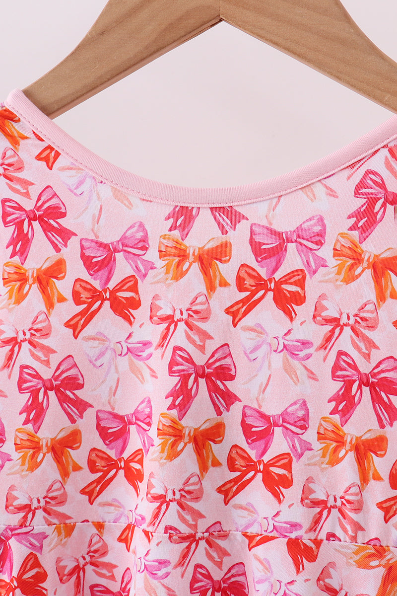 Premium berry blossom bows ruffle bamboo dress - Aaria Tees Aaria Tees