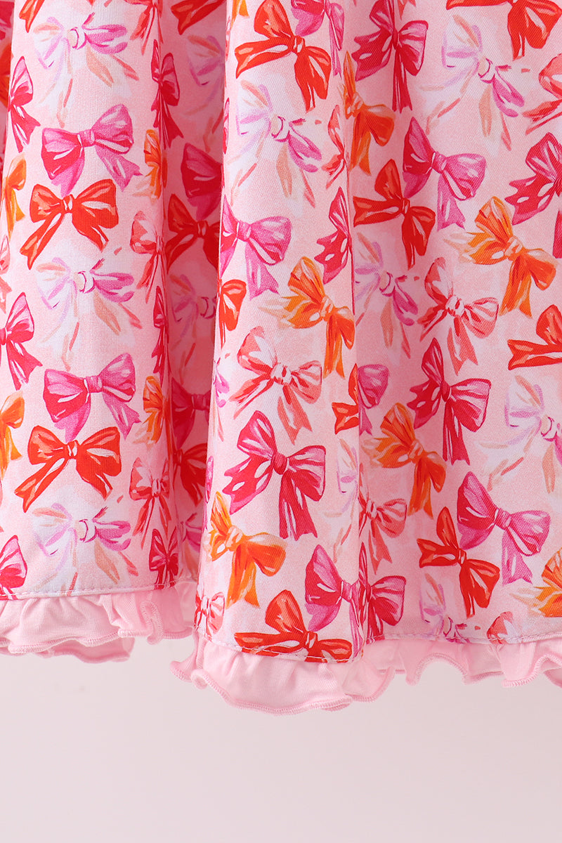 Premium berry blossom bows ruffle bamboo dress - Aaria Tees Aaria Tees