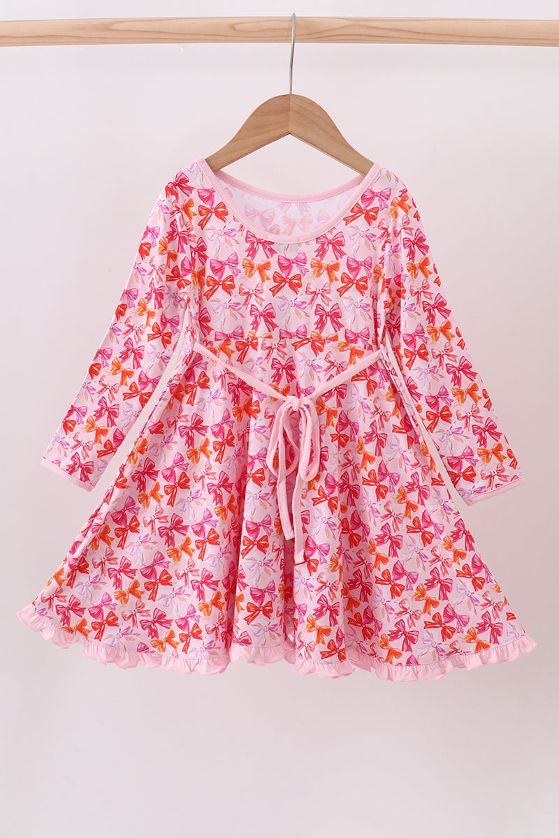 Premium berry blossom bows ruffle bamboo dress - Aaria Tees Aaria Tees