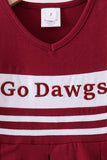 Premium Maroon Go Dawgs Mississippi embroidery ruffle dress - Aaria Tees Aaria Tees
