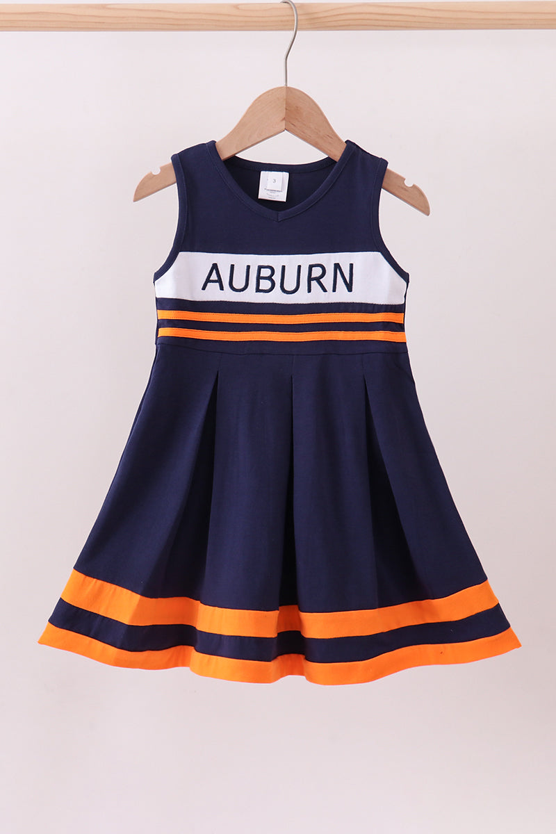 Premium Navy Auburn embroidery ruffle dress - Aaria Tees Aaria Tees