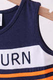 Premium Navy Auburn embroidery ruffle dress - Aaria Tees Aaria Tees