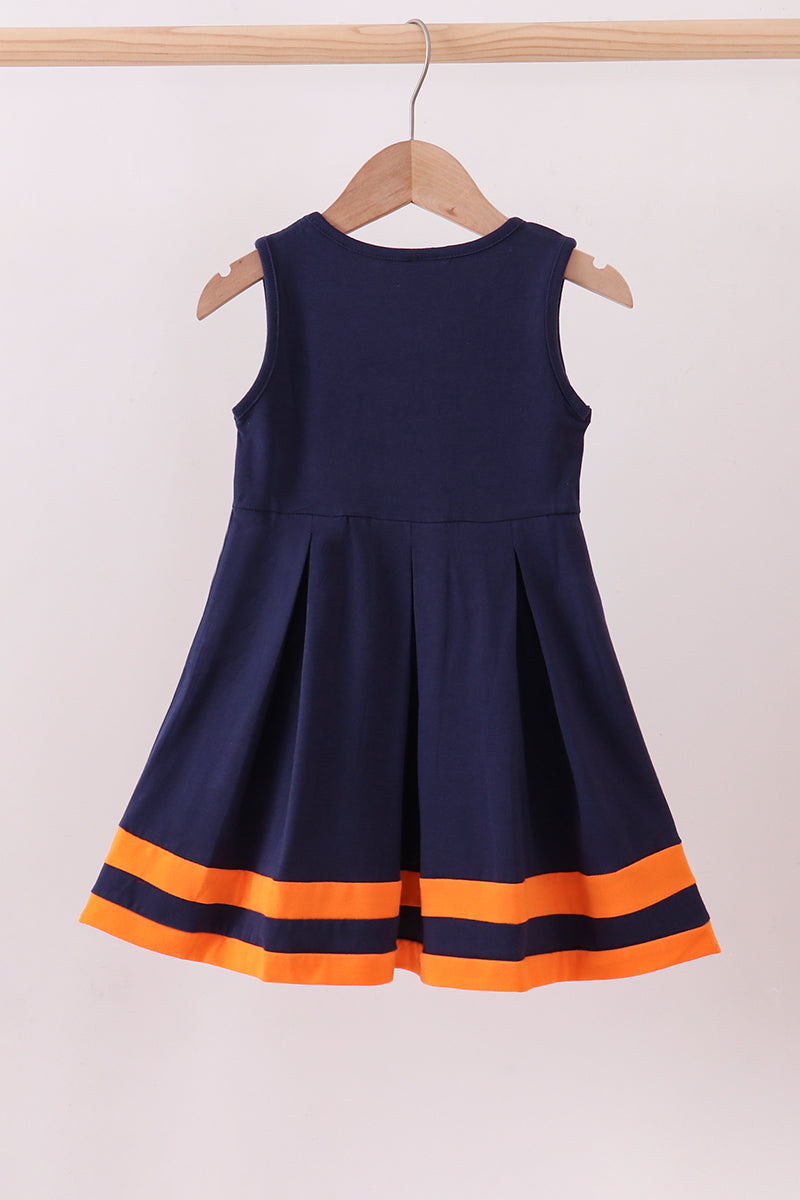 Premium Navy Auburn embroidery ruffle dress - Aaria Tees Aaria Tees