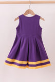 Premium Purple LSU Go Team embroidery ruffle dress - Aaria Tees Aaria Tees
