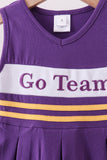 Premium Purple LSU Go Team embroidery ruffle dress - Aaria Tees Aaria Tees