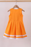 Premium Orange Tennessee Go Team embroidery ruffle dress - Aaria Tees Aaria Tees