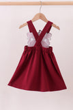 Premium Maroon Georgia bulldog applique dress Aaria Tees