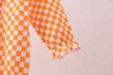 Orange Tennessee puppy bow embroidery checkered bubble - Aaria Tees Aaria Tees