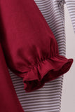 Premium Maroon Georgia bulldog bow embroidery ruffle pants set - Aaria Tees Aaria Tees