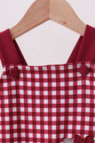Premium Maroon Georgia bulldog gingham ruffle romper Aaria Tees