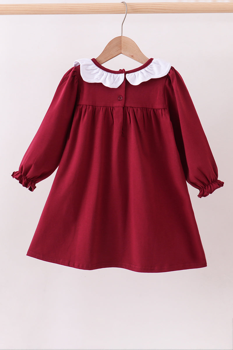 Premium Maroon Georgia bulldog applique dress - Aaria Tees Aaria Tees