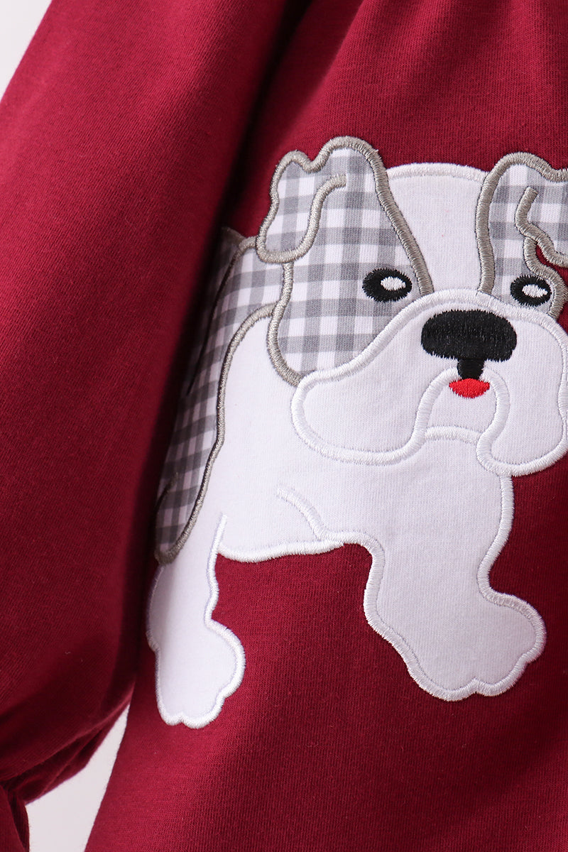 Premium Maroon Georgia bulldog applique bloomer set - Aaria Tees Aaria Tees