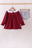 Premium Maroon Georgia bulldog applique bloomer set - Aaria Tees Aaria Tees