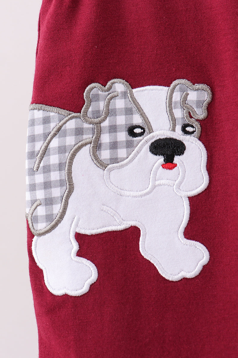 Premium Maroon Georgia bulldog applique jonjon - Aaria Tees Aaria Tees