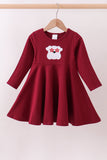 Premium Maroon Georgia bulldog applique dress - Aaria Tees Aaria Tees