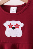 Premium Maroon Georgia bulldog applique dress - Aaria Tees Aaria Tees