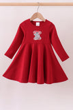 Premium Red Alabama elephant applique dress Aaria Tees