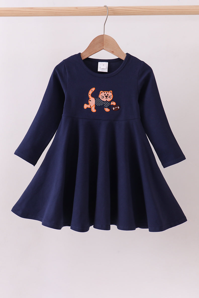 Premium Navy Clemson tiger applique dress - Aaria Tees Aaria Tees