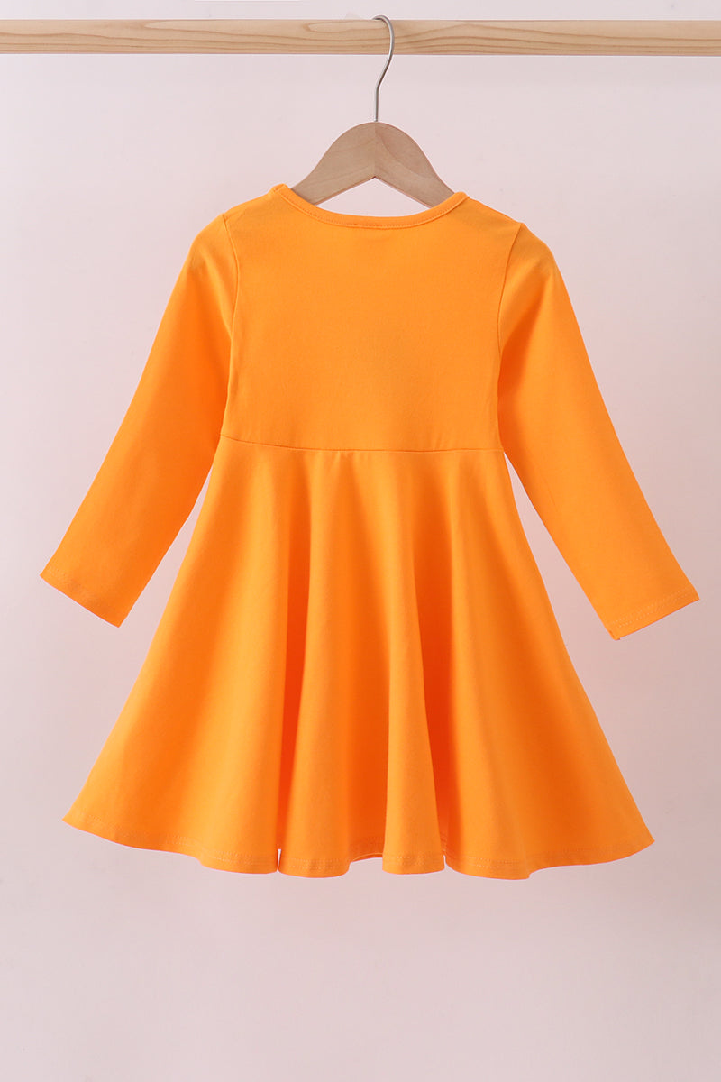 Premium Orange Tennessee puppy applique dress - Aaria Tees Aaria Tees