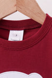 Premium Maroon Georgia bulldog applique top - Aaria Tees Aaria Tees