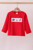 Premium Red Georgia bulldog embroidery top Aaria Tees