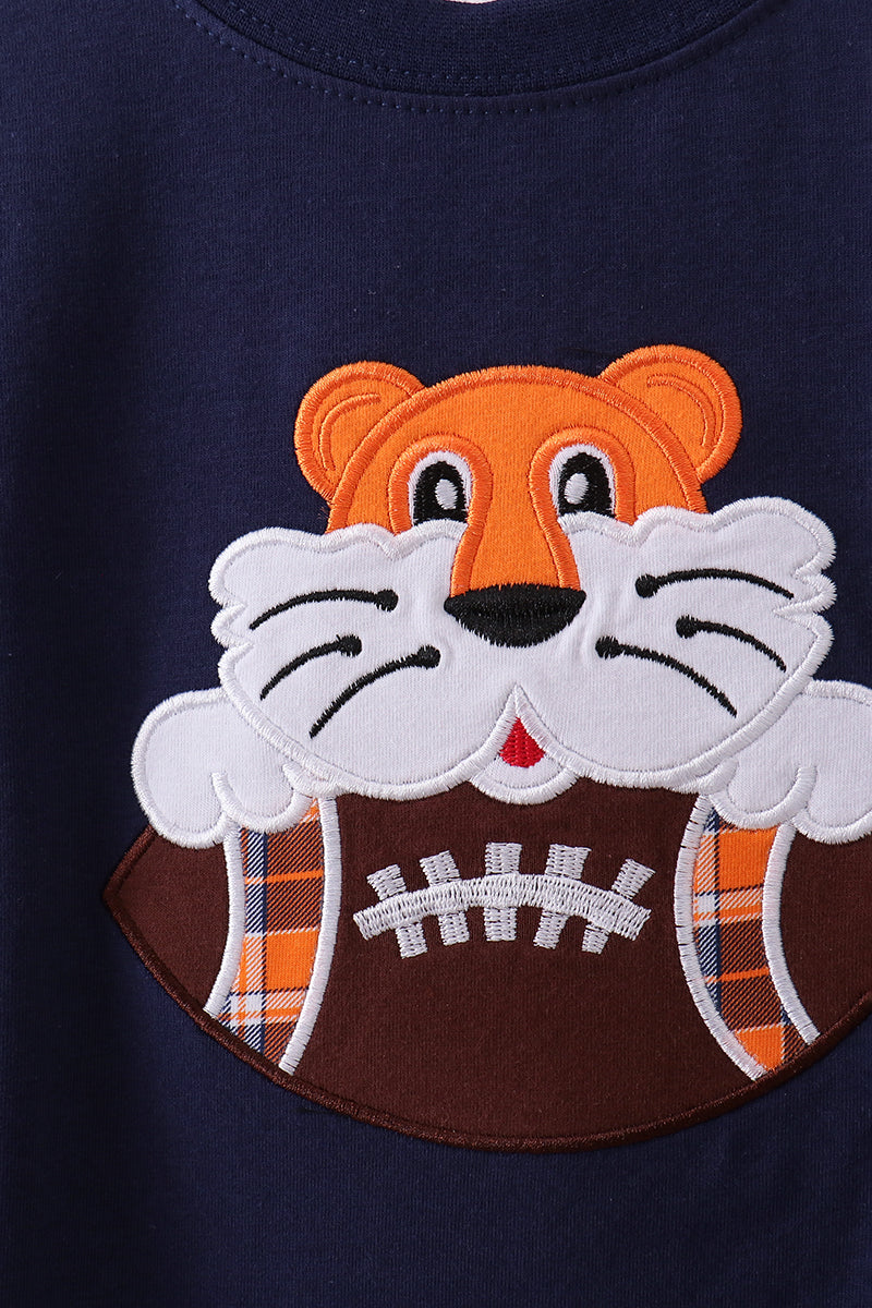 Premium Navy Auburn tiger applique top - Aaria Tees Aaria Tees
