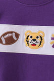 Premium Purple LSU tiger applique top Aaria Tees