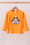 Premium Orange Tennessee puppy applique top - Aaria Tees Aaria Tees