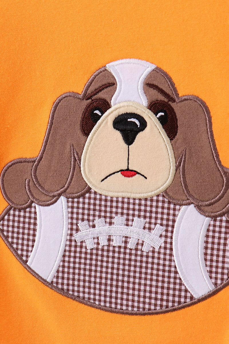 Premium Orange Tennessee puppy applique top - Aaria Tees Aaria Tees