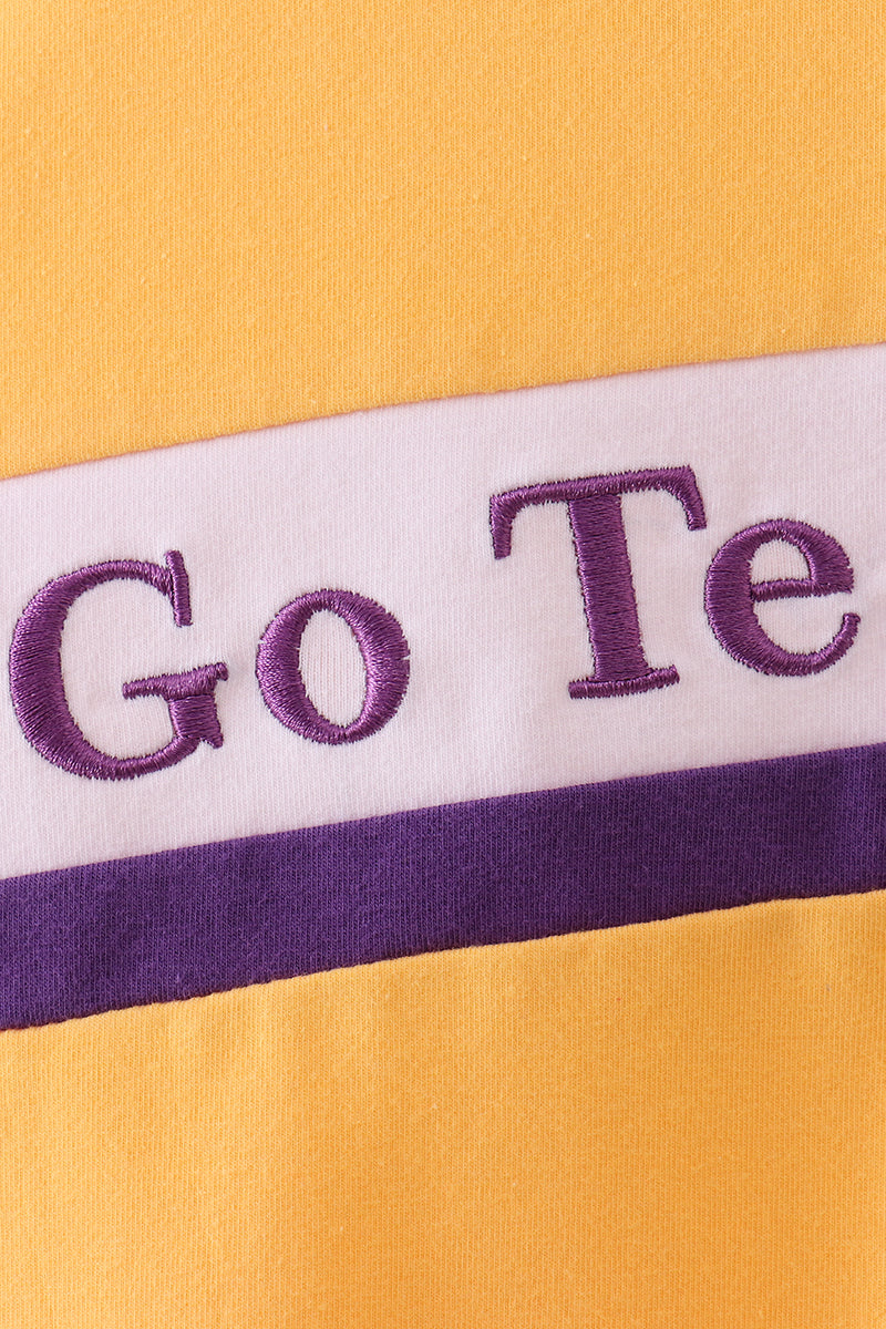 Premium Yellow LSU Go Team embroidery top - Aaria Tees Aaria Tees